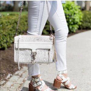 REBECCA MINKOFF White Laser Perf MAC Crossbody Bag